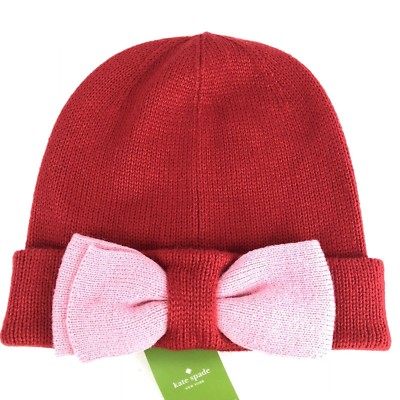 KATE SPADE New York Pink/red bow cuff beanie NWT kate spade new york Red Hats for Women for sale | eBay main image 4