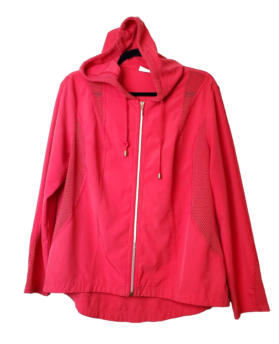 Zenergy Chico's 2 Large Jacket Pink Stretch Full Zip Pockets