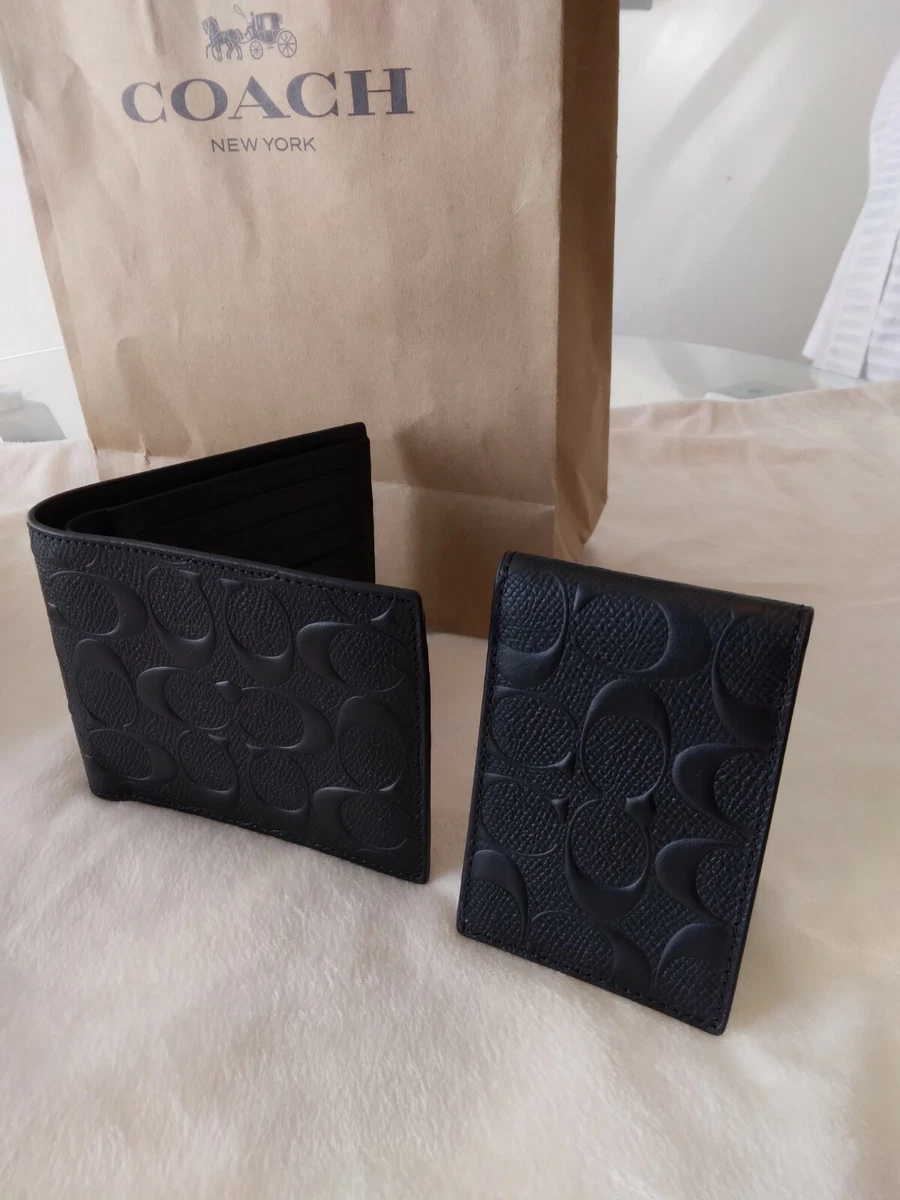 NIB Coach Men's Black Leather Wallet With Insert | eBay