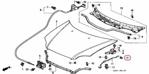 Honda Genuine Accord Civic Integra Hood Prop Rod Pivot Grommet 91604-SD2-013 OEM - Picture 3 of 10