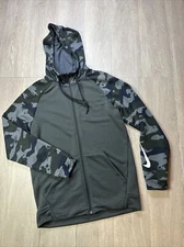 Nike Dri Fit Hoodie Sweatshirt Men’s Small S Camo Camouflage Full Zip