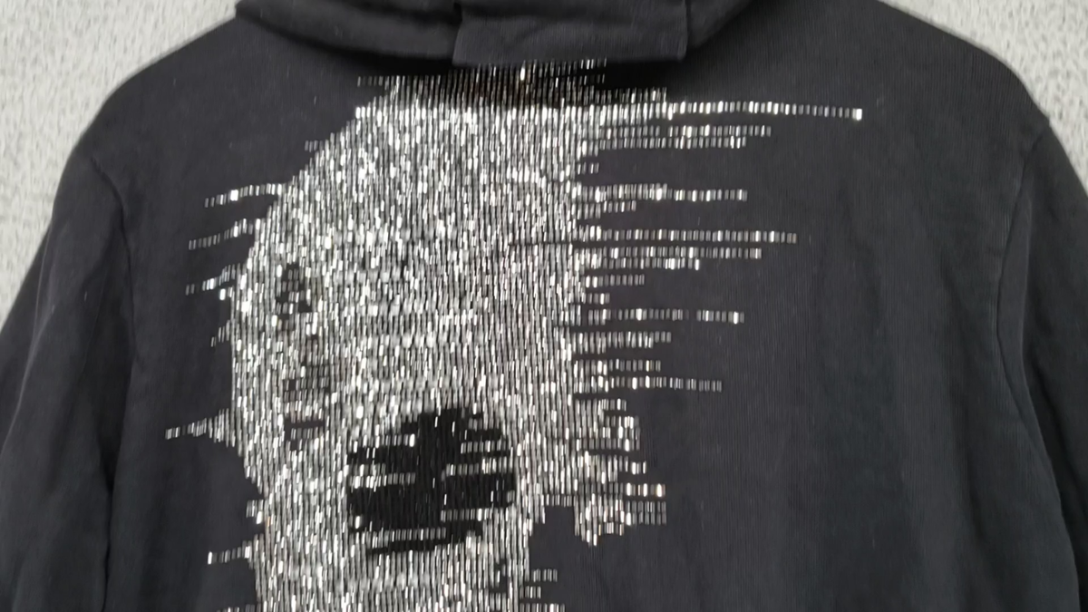 Philipp Plein Mens L Rare Designer Half Skull Rhinestone Hoodie 