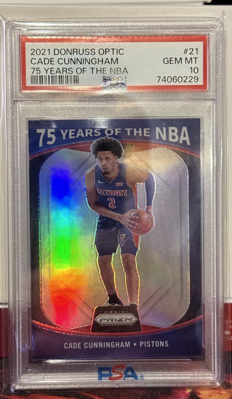 2021 Optic Rookie Cade Cunningham 75 Years PSA 10