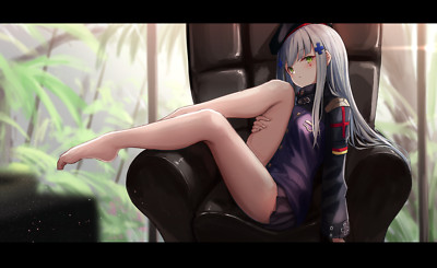 Anime girls art 2d portrait hk416 CCG Gaming Mat Desk