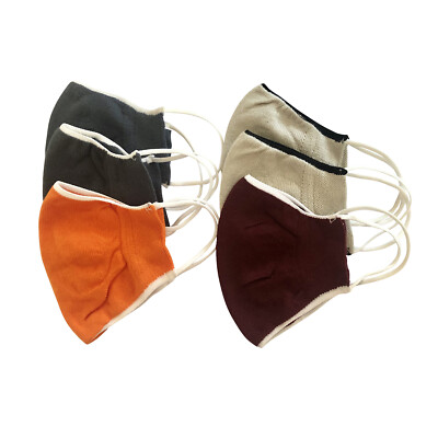6 pack very soft organic cotton mask,. multi color.