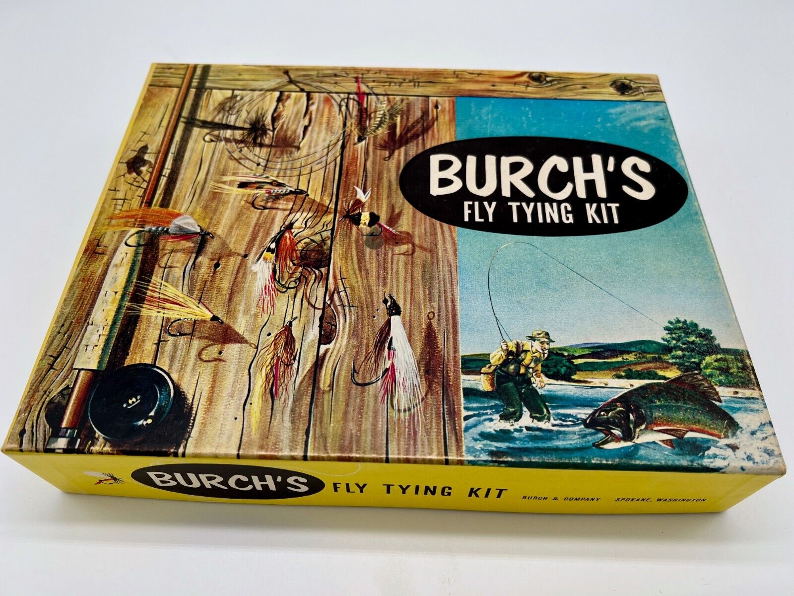 Burch's Vintage B 495 Fly Tying Kit w/ Hackle Peacock Quill Mallard Deer  Hair +