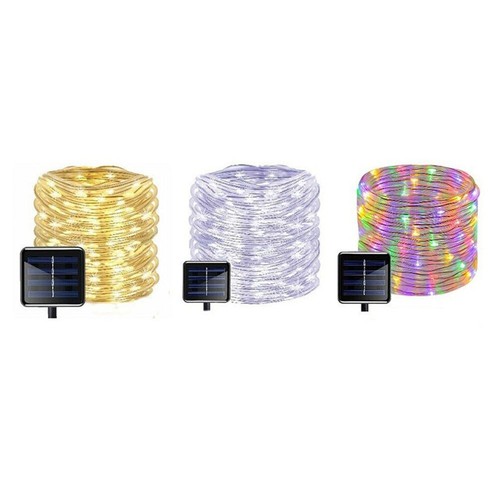 Flexible Solar LED Rope Tube Lights Waterproof Outdoor Garden Patio