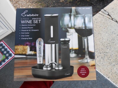 Rabbit Electric Wine Opener Set 8-piece Never used Model 5281028