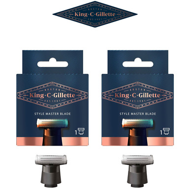 Klingen Ersatz King C. Gillette Style Master 4D Rasierkopf Original Neu 2 Stück