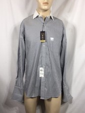 Men's NWT Tasso Elba Regular Fit Non Iron Striped Button-Up Dress Shirt