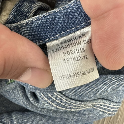 John Deere Denim Bib Overalls Boy Youth Size 5 Regular Blue Logo Work Chore Farm - Picture 13 of 17