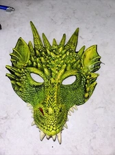 Halloween Green Dragon Head Cosplay Masquerade 3D Costume Face Mask
