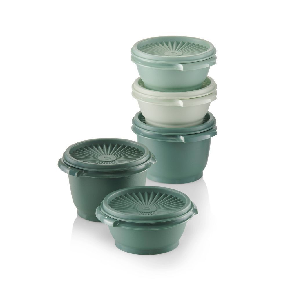Tupperware Heritage 5pk (3x 1.25c and 2x 2.5c) Plastic Food Tupperware Heritage 5pk (3x 1.25c and 2x 2.5c) Plastic Food