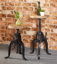 UP-Cycled Mintis Industrial Style Small Crank Table made from Metal & Wood