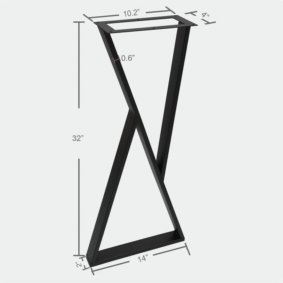 Z Type Iron Furniture Table Legs 16"-32" Heavy Duty Black Metal Legs Industrial - Image 4 of 4