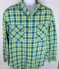 Men's Large Duluth Trading Co Long Sleeve Plaid Multicolor Button Down Shirt