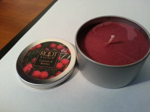 Candle CURRANT & BERRIES - Root Legacy - 4 oz. silver traveler tin with beeswax - Picture 2 of 3