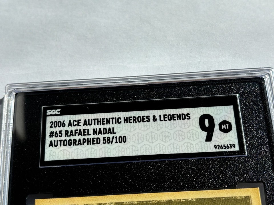2006 Ace Hero & Legends 65 Rafael Nadal Auto Tennis Card 58/100 SGC 9