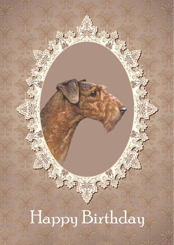 AIREDALE TERRIER DOG BIRTHDAY GREETINGS NOTE CARD - 第 1/1 張圖片