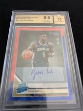 2019/20 Donruss Rated Rookies Signatures Red  Blue Laser Zion Williamson BGS 9.5