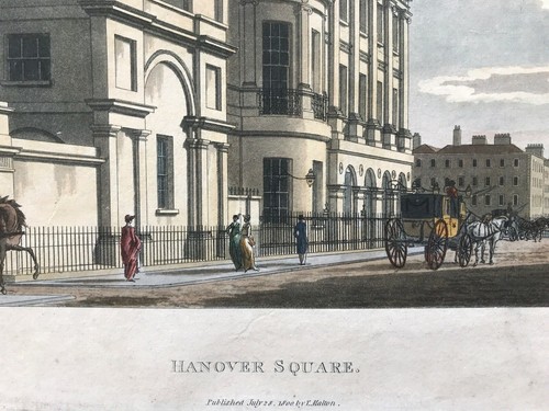 1800 Antique Print; Hanover Square, Westminster, London after Thomas Malton - 第 3/3 張圖片