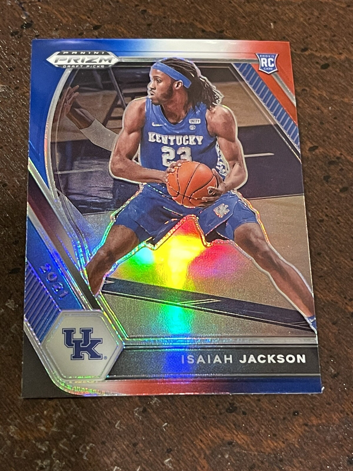 2021 Panini Prizm Draft Picks Red, White, Blue Rookie Isaiah Jackson #16
