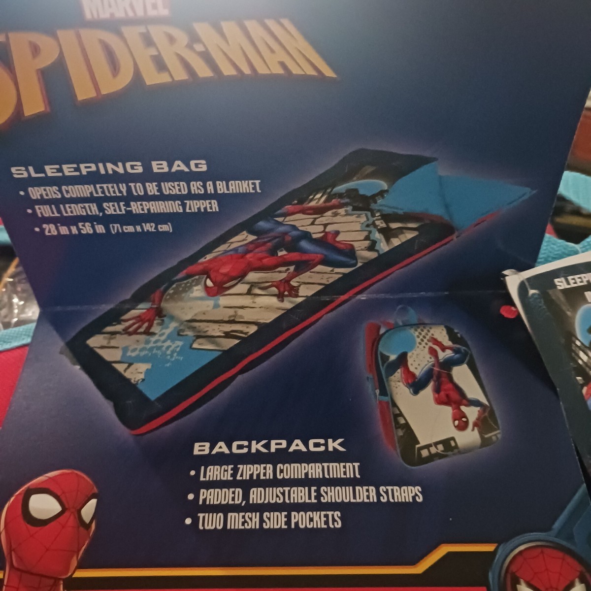 スーパーヒーロー スパイダーマン 子供用 寝袋 スリーピングバッグ USA購入 スーパーヒーロー スパイダーマン 子供用 寝袋 スリーピング