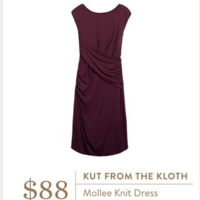 Kut From The Kloth Mollee Sheath Knit Dress Maroon Size 14 NWOT | eBay