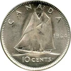 1964 CANADA 10¢ BRILLIANT UNCIRCULATED .800 SILVER DIME COIN