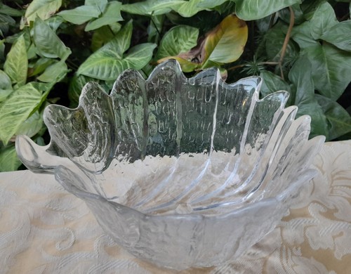 Retro ORREFORS CRYSTAL Sweden 22.5cm Med Bowl SCANDINAVIAN EDEN Lars Hellsten VG - Picture 12 of 12