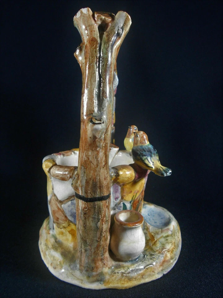 PUITS AUX OISEAUX EN FAÏENCE BARBOTINE DE VALLAURIS ALBERT FERLAY - Photo 4/4