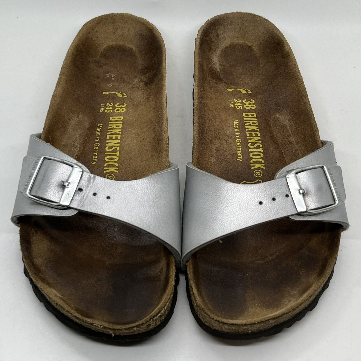 【新品未使用】BIRKENSTOCK Madrid BS Silver 38 Birkis By Birkenstock Silver Rhinestone Madrid Sandal Size