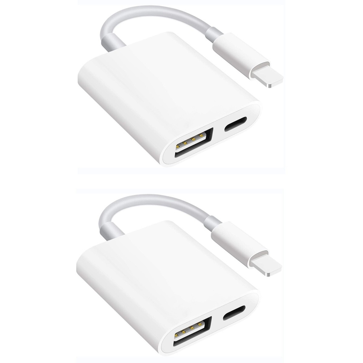 2PACK USB Camera Adapter with Charging Port USB OTG Adapter for