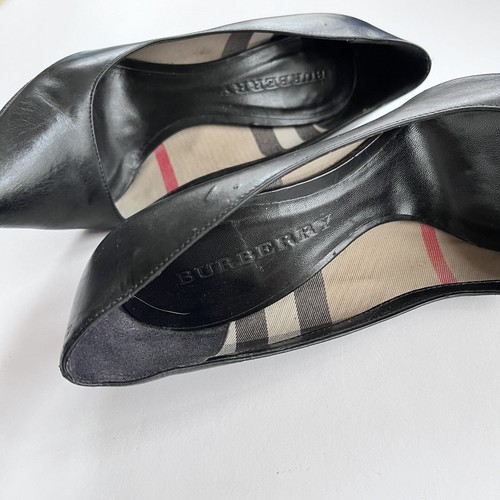 Burberry Leather Black High Stiletto Heel Pumps Size EU 36 US 5.5 - Picture 7 of 13