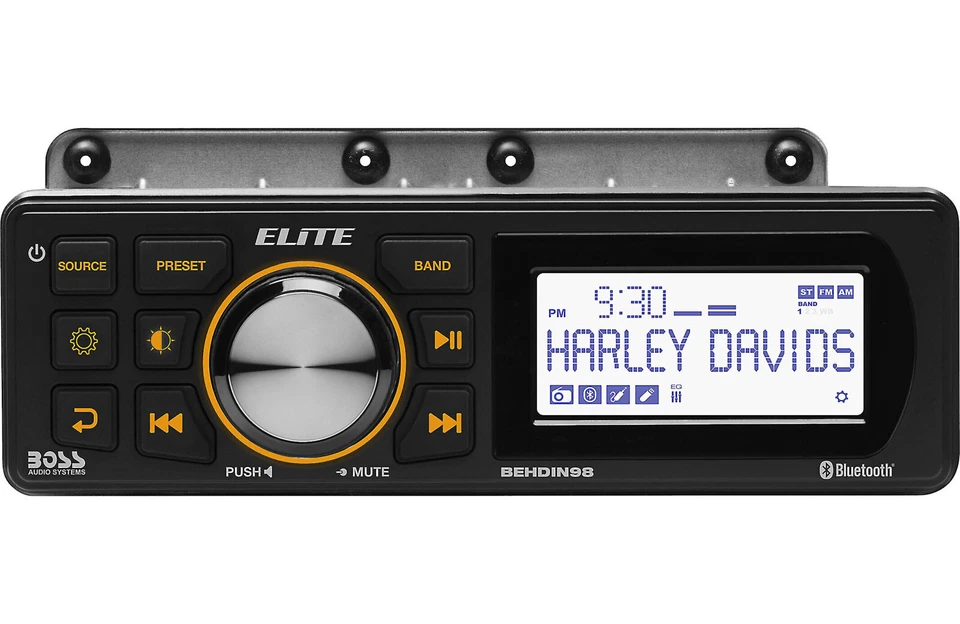 Boss Elite Direct Fit Harley 1998-2013 Bluetooth MP3 AM/FM Receiver 3" BEHDIN98 - Image 3 of 4