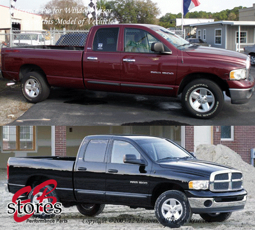 Rain Guards Visor 4pc For Dodge Ram 1500 2002-2005 2006 2007 2008 Quad Cab Only - Picture 4 of 5