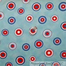 BonEful Fabric Cotton Blue Red White Captain American Flag Dot Super Hero SCRAP