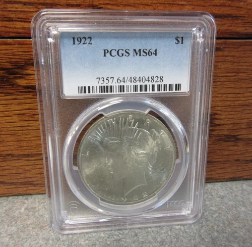 1922 Peace Silver Dollar PCGS : MS64 : Mint State Rare Beauty