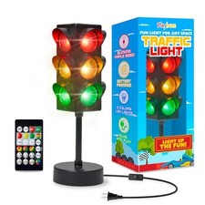 Mini Traffic Light Lamp with Base 11 Inch Vibrant Decoration - Working with