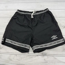 Vintage Umbro Soccer Shorts Mens S Black 5" Inseam Made in USA