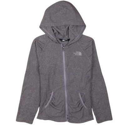 The North Face Fleecejacke Mädchen grau mit Kapuze und durchgehendem Reißverschluss Größe M