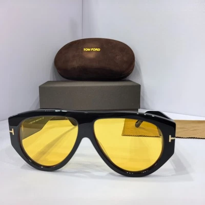 Tom Ford BRONSON 56E large black frame with yellow lens sunglasses FT1044 - Image 1 of 4