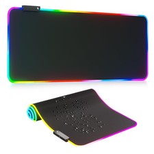 RGB LED Gaming Mouse Pad Nonslip Rubber Base Keyboard Mat for Computer Desktop