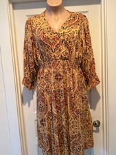 Torrid Midi Challis Floral Print.Boho Surplice Dress 2X Prairie