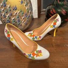 LOUIS VUITTON Pumps Heel Leather White EU37.5/US7.5 115155c