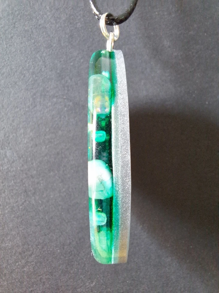 Orgonit Anhänger Vertrauen Orgon Kreuz Amulett Chrysopras Aventurin Jade Magnesi - Bild 2 von 4