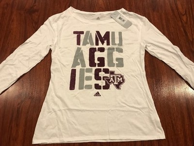 Adidas Women s Texas A&M Aggies Football Long Sleeve Stack Jersey Shirt Medium M