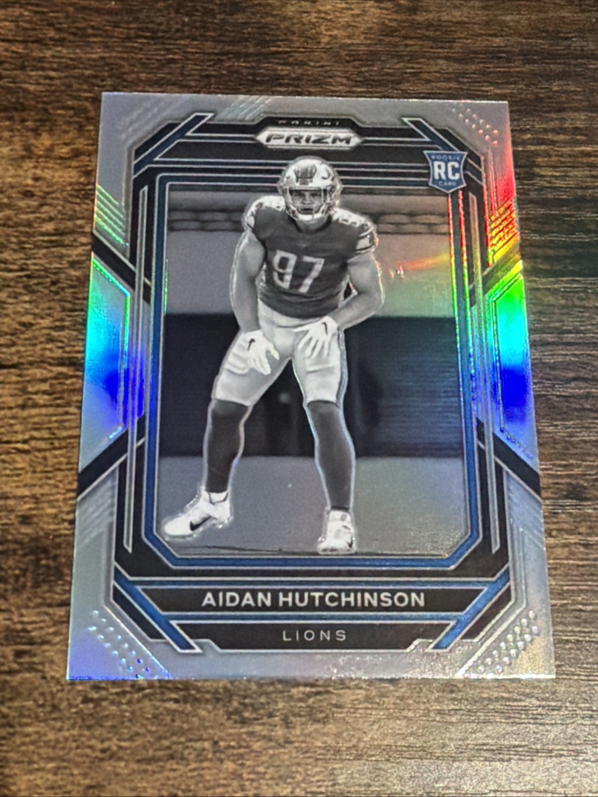 2022 Panini Prizm Aidan Hutchinson RC Silver Prizm Negative SP #340 Rookie Lions