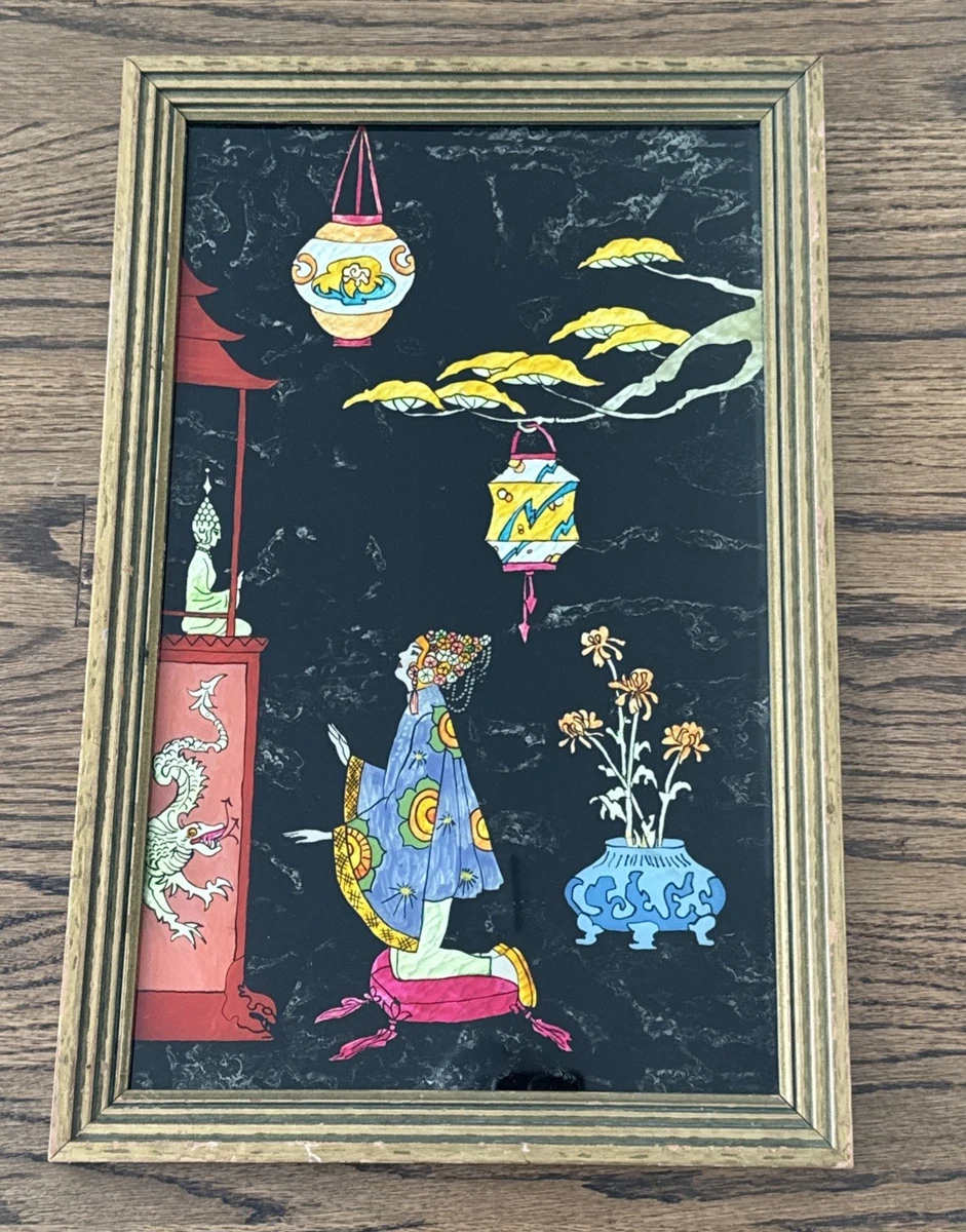 玻璃古董原创中国风绘画和卷轴| eBay
