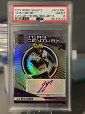 2024 Donruss Elite Football JJ McCarthy Turn of the Century Auto PSA 8 /299